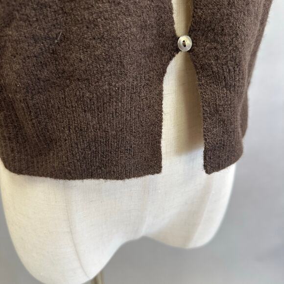 Zara wool/yak brown button gap front cardigan sweater Size Extra Large New NWT - Picture 8 of 16